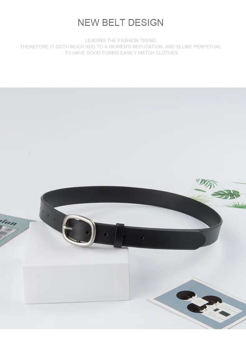Women's Genuine Leather Belt焦糖色 Korean Style — feature 12