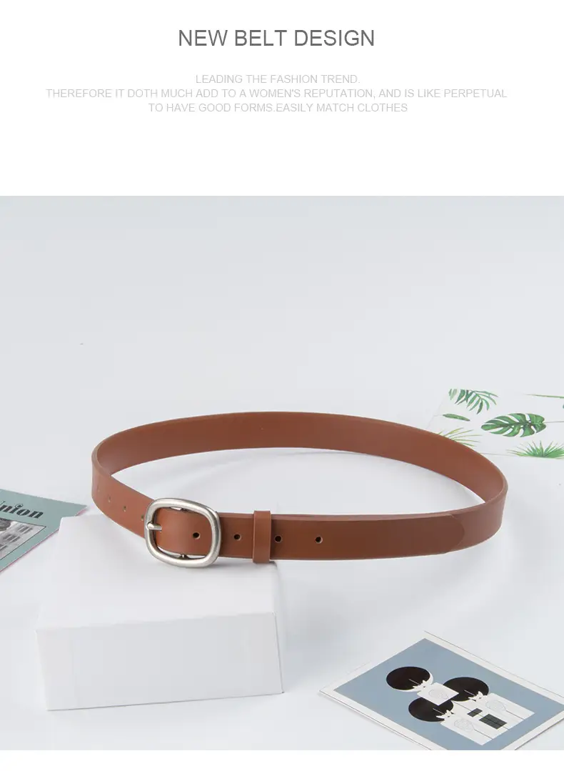 Women's Genuine Leather Belt焦糖色 Korean Style — feature 13