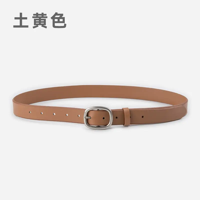 Women's Genuine Leather Belt焦糖色 Korean Style - Image 2