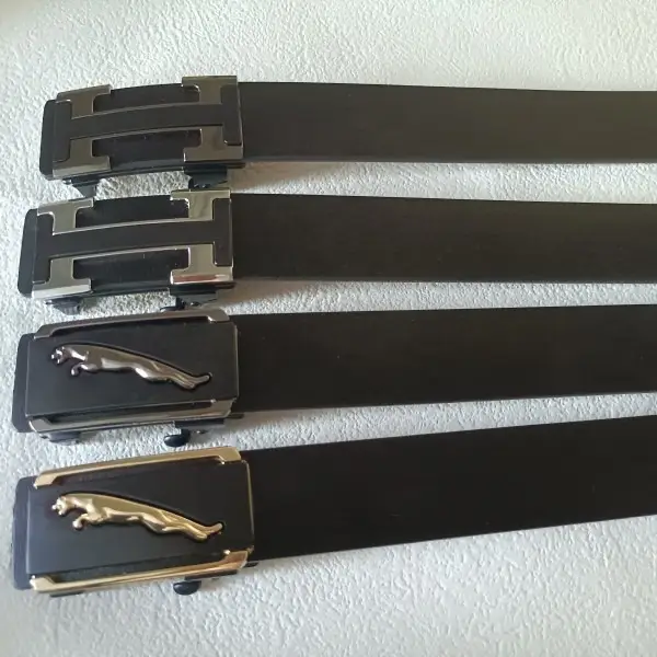 Men's Black Leather Belt with Automatic Buckle - Image 6