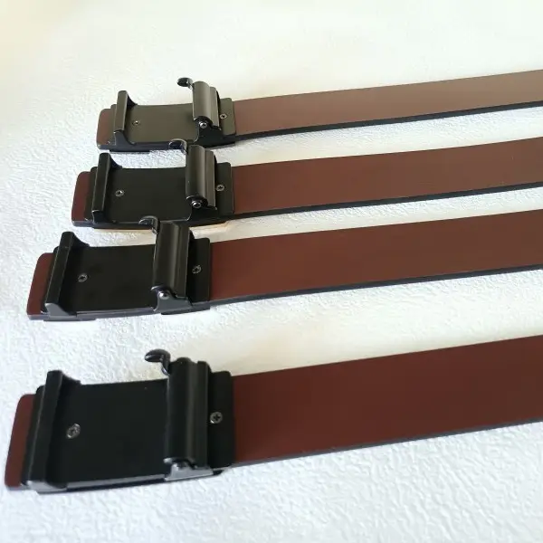Men's Black Leather Belt with Automatic Buckle - Image 7