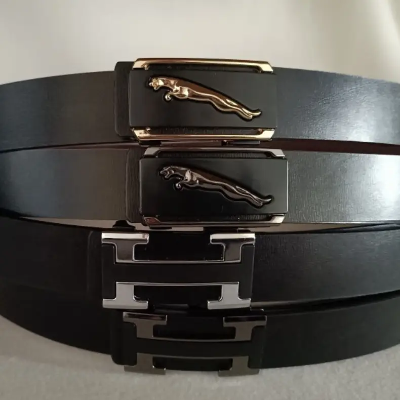 Men's Black Leather Belt with Automatic Buckle — feature 6