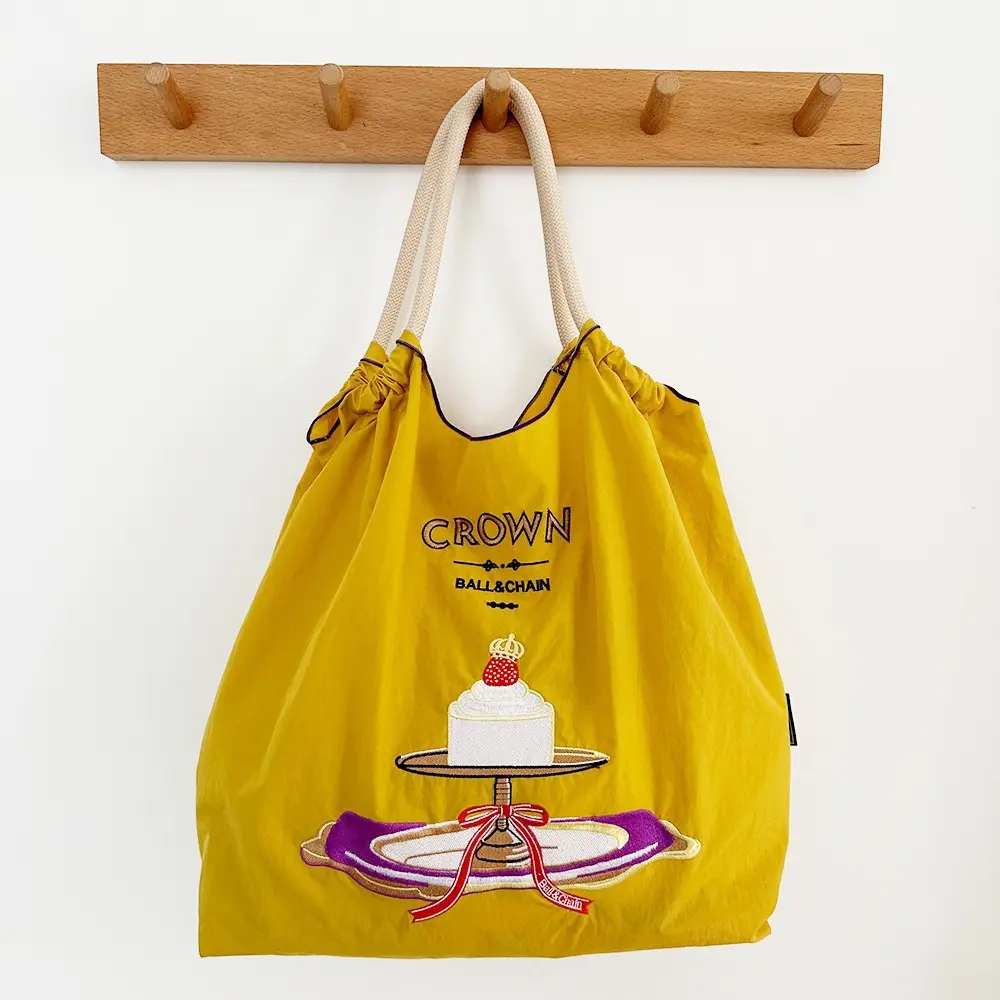 Japanese Niche Embroidered Green Shopping Bag with Cartoon Design - Image 18