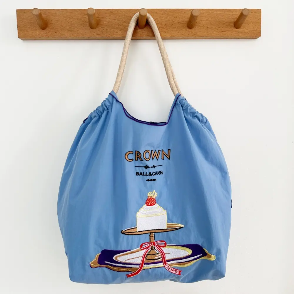 Japanese Niche Embroidered Green Shopping Bag with Cartoon Design - Image 19