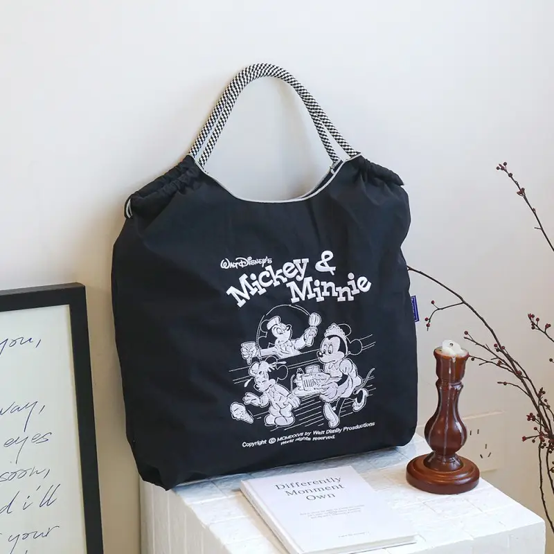 Japanese Niche Embroidered Green Shopping Bag with Cartoon Design - Image 33