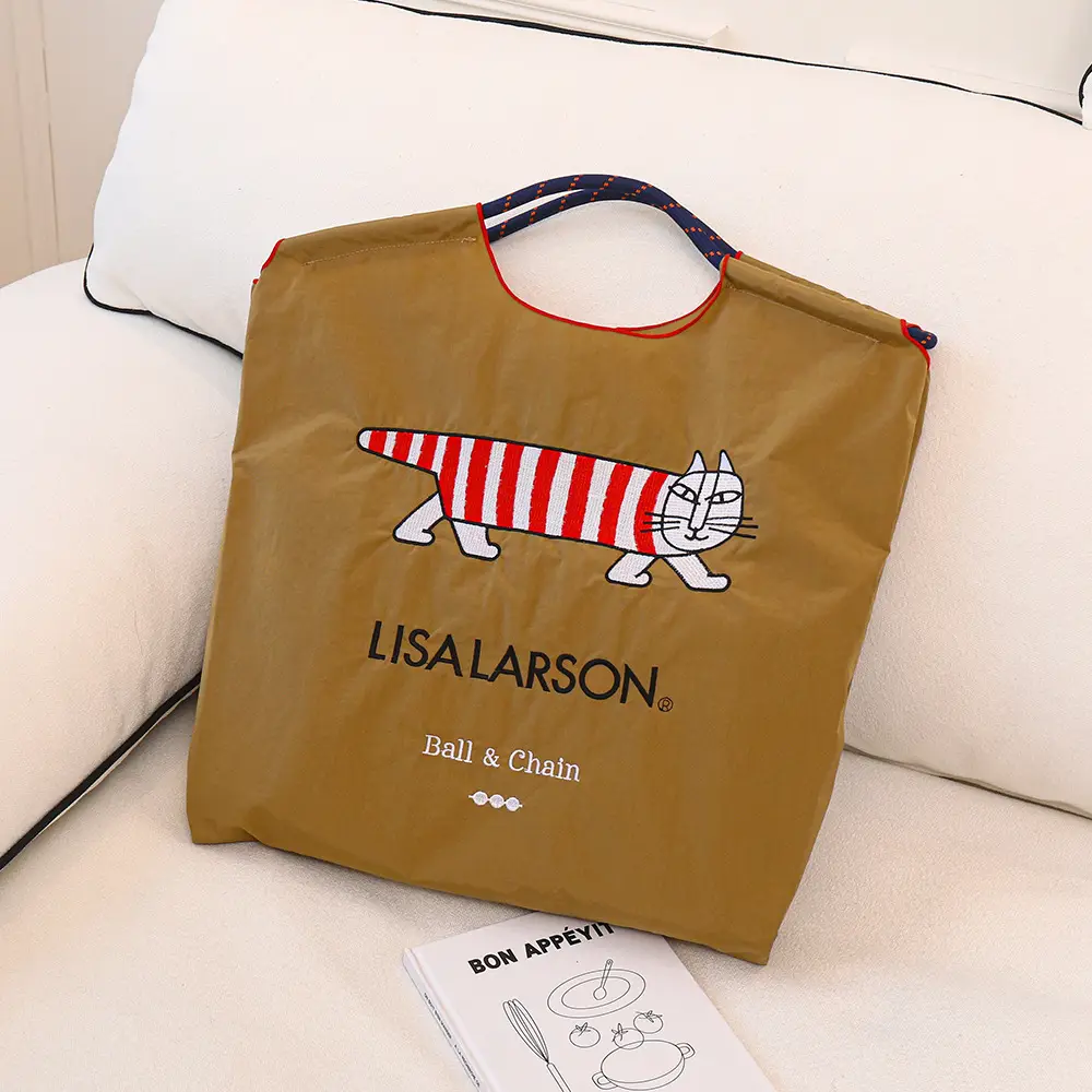 Japanese Niche Embroidered Green Shopping Bag with Cartoon Design - Image 74