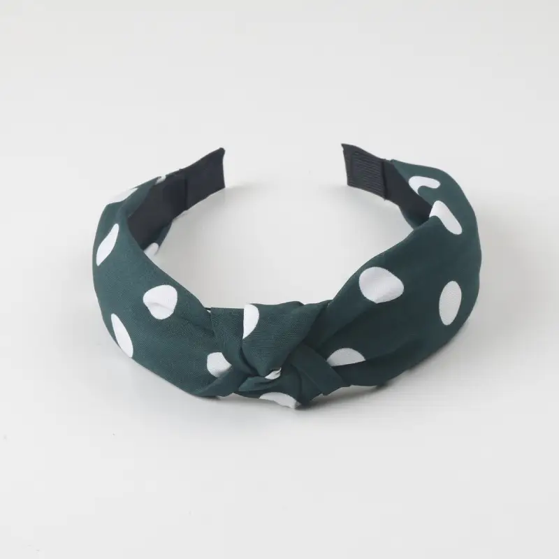 Navy Polka Dot Knotted Hairband for Girls — feature 5