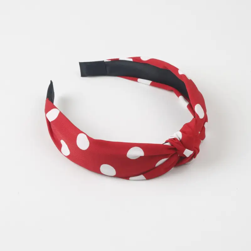 Navy Polka Dot Knotted Hairband for Girls