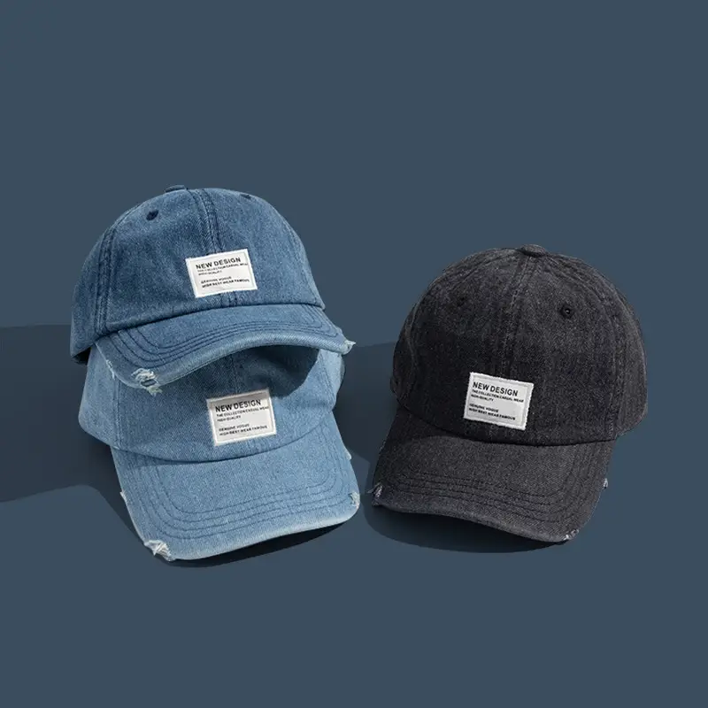 Japanese Retro Denim Cap Women Men Blue - Image 5