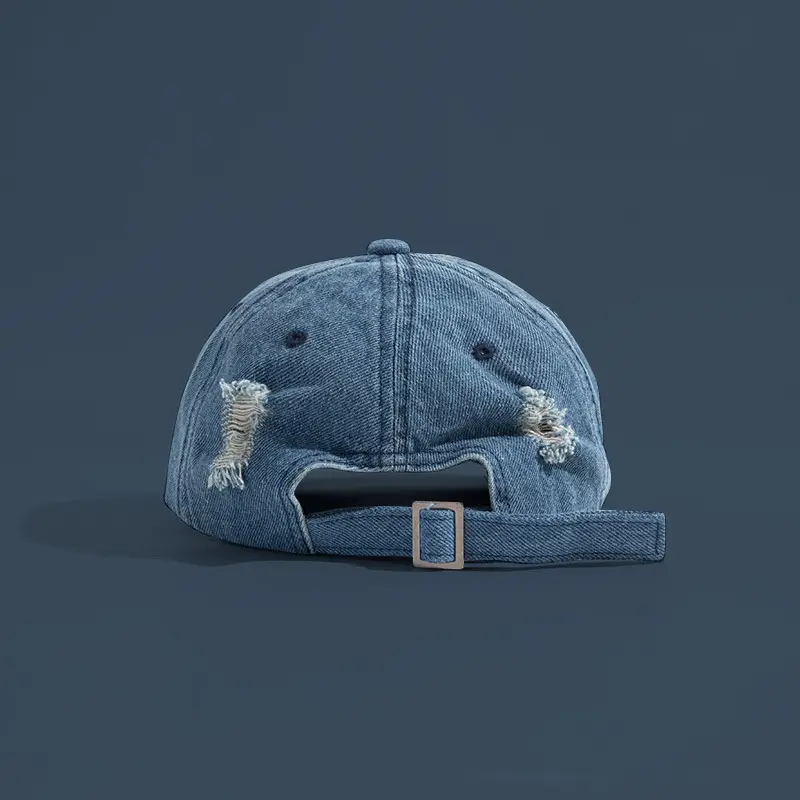 Japanese Retro Denim Cap Women Men Blue - Image 6