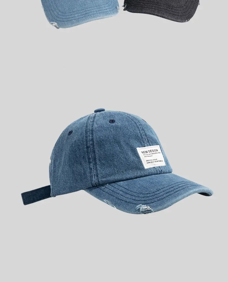 Japanese Retro Denim Cap Women Men Blue — feature 4