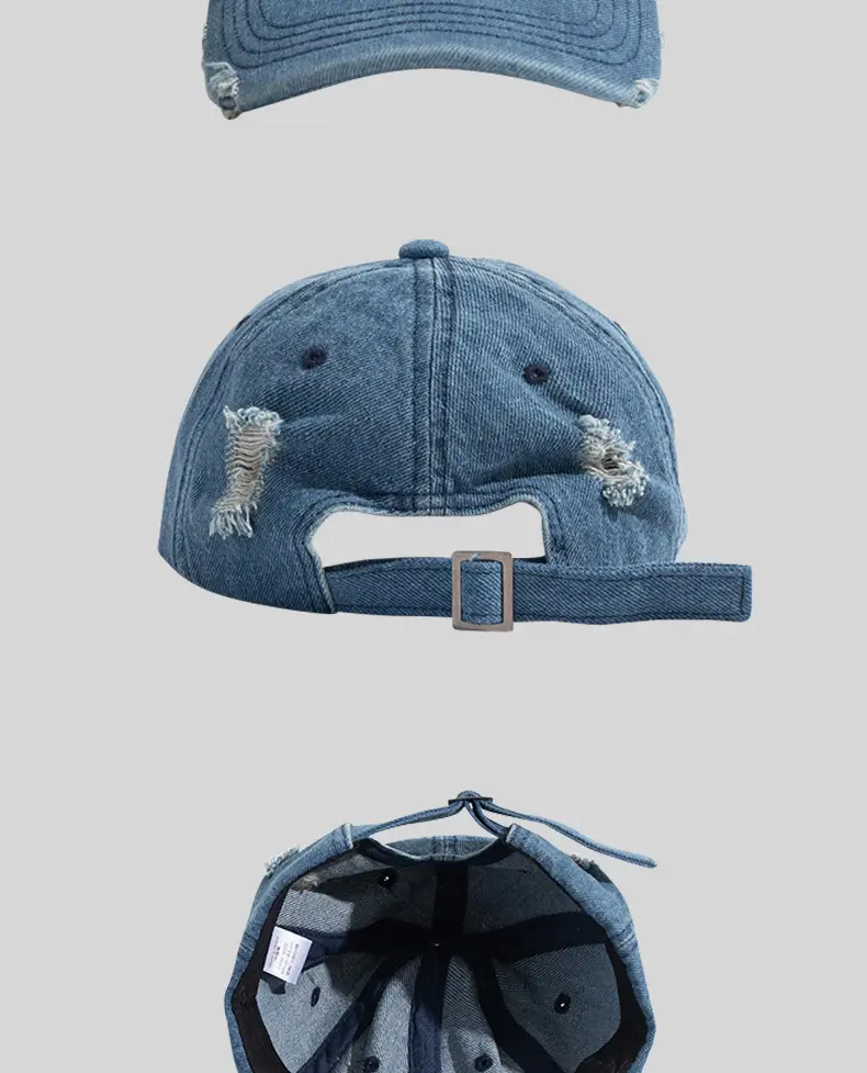 Japanese Retro Denim Cap Women Men Blue — feature 7