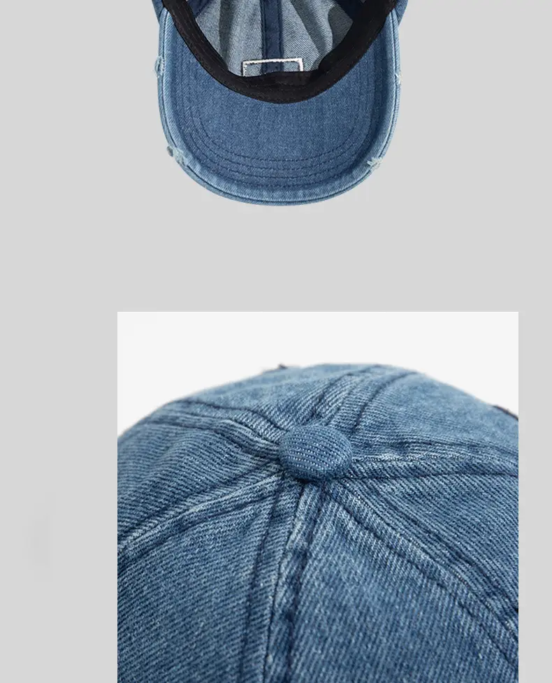Japanese Retro Denim Cap Women Men Blue — feature 8