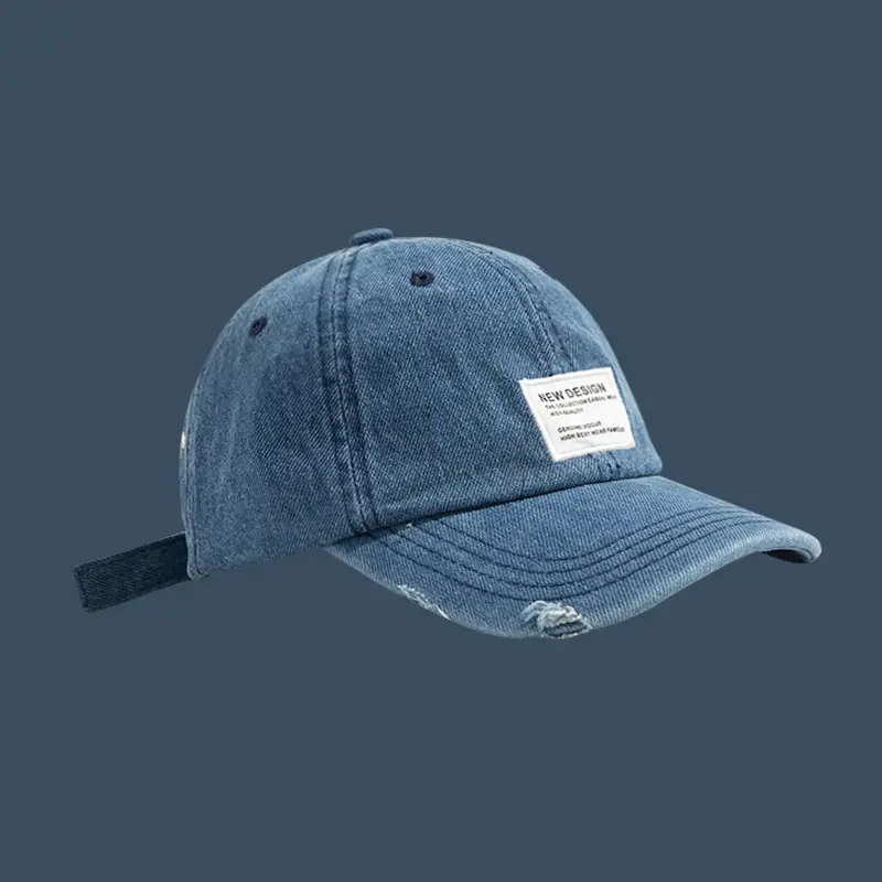 Japanese Retro Denim Cap Women Men Blue - Image 3