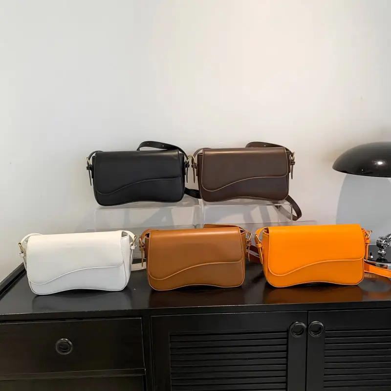White Textured Messenger Bag for Women Winter 2023