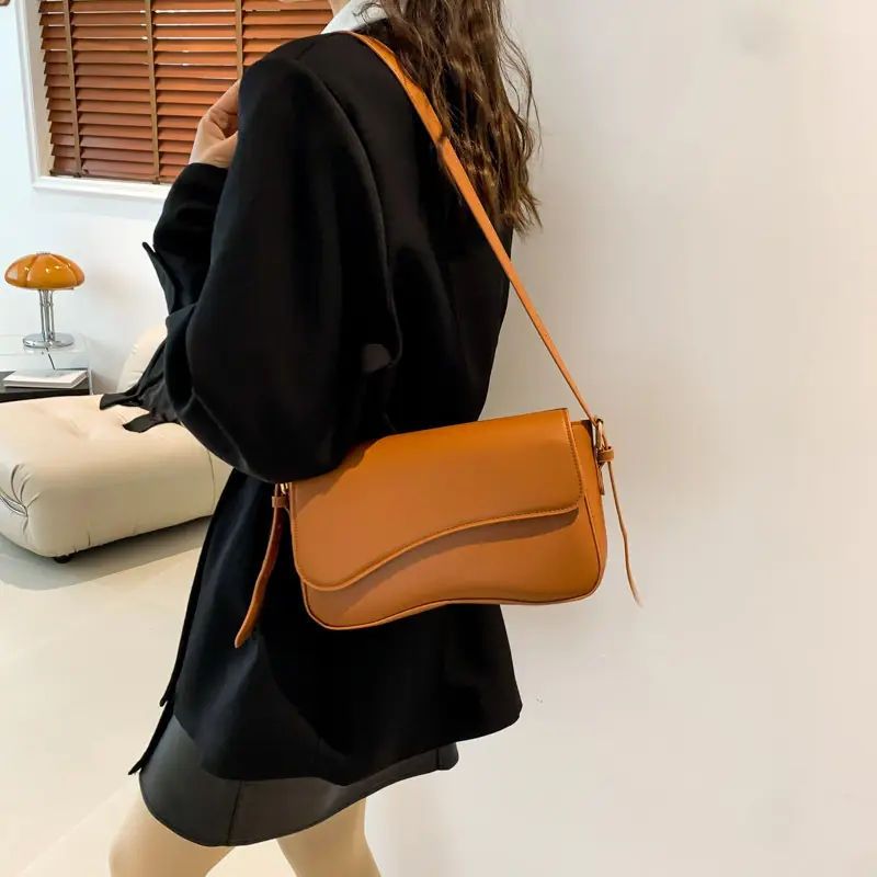 White Textured Messenger Bag for Women Winter 2023