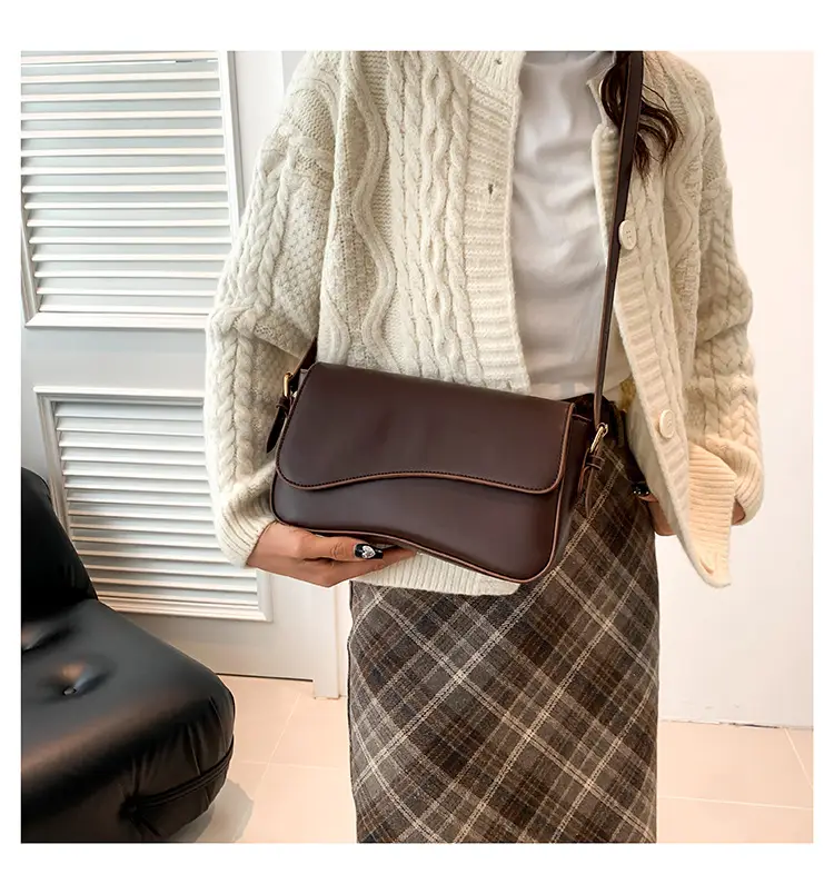 White Textured Messenger Bag for Women Winter 2023 — feature 12