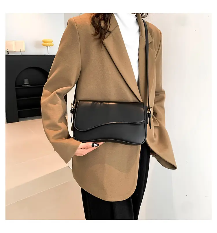 White Textured Messenger Bag for Women Winter 2023 — feature 14