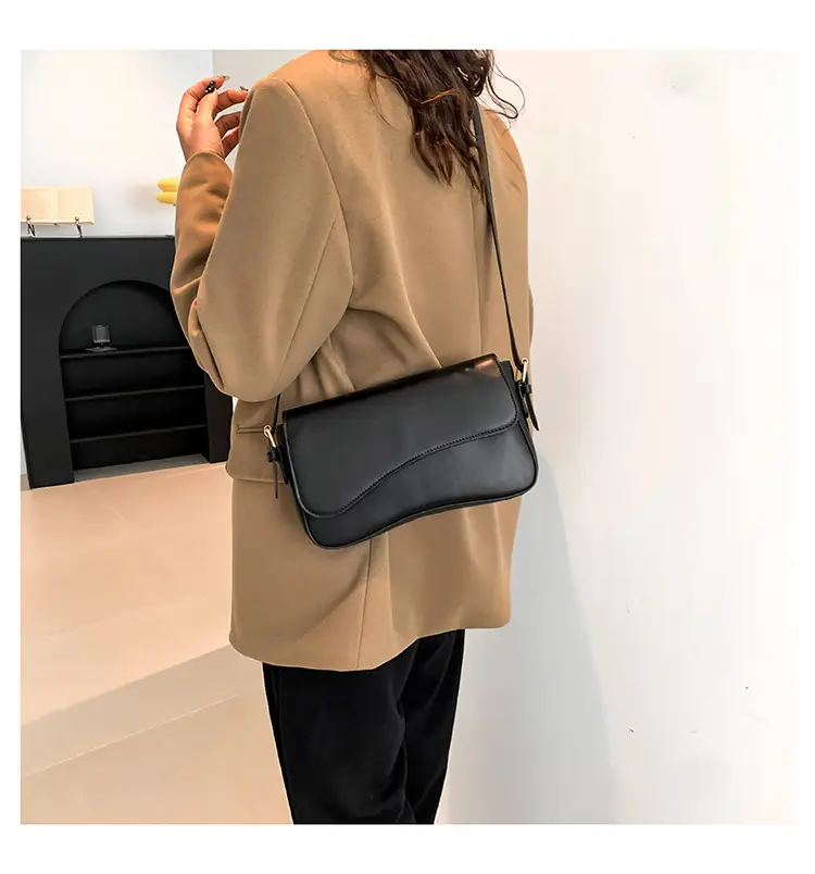 White Textured Messenger Bag for Women Winter 2023 — feature 15