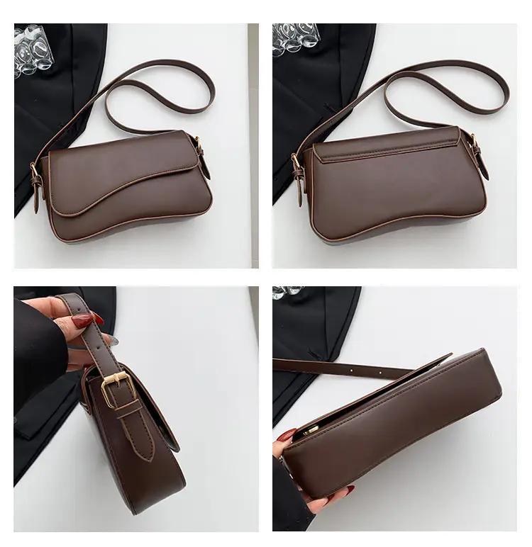 White Textured Messenger Bag for Women Winter 2023 — feature 8