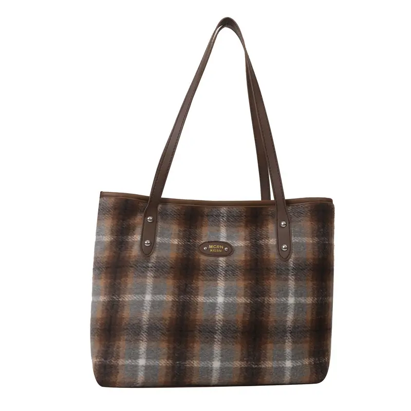 Plaid Shoulder Bag Women 2023 New Style