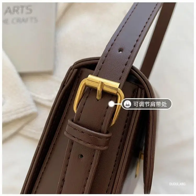 Brown Square Tofu Bag for Women Crossbody Shoulder — feature 10