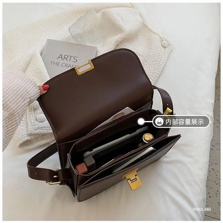 Brown Square Tofu Bag for Women Crossbody Shoulder — feature 11