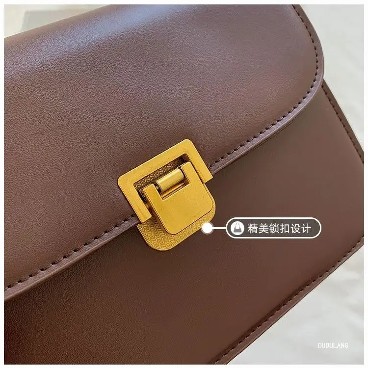 Brown Square Tofu Bag for Women Crossbody Shoulder — feature 12
