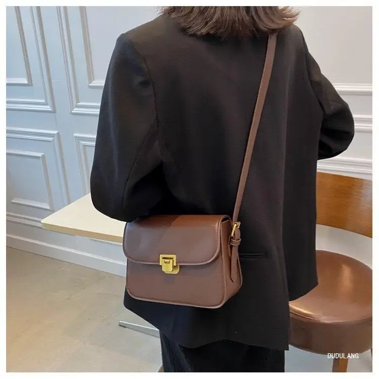 Brown Square Tofu Bag for Women Crossbody Shoulder — feature 3