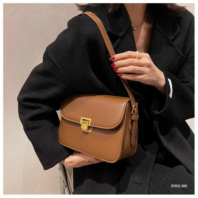Brown Square Tofu Bag for Women Crossbody Shoulder — feature 4
