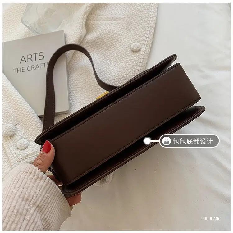 Brown Square Tofu Bag for Women Crossbody Shoulder — feature 9