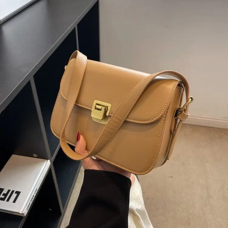Brown Square Tofu Bag for Women Crossbody Shoulder - Image 5