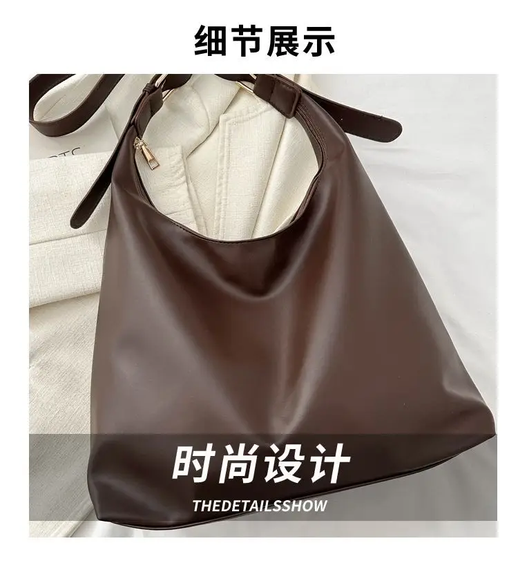 Women's Large-Capacity Soft Leather Commuter Tote Bag — feature 3