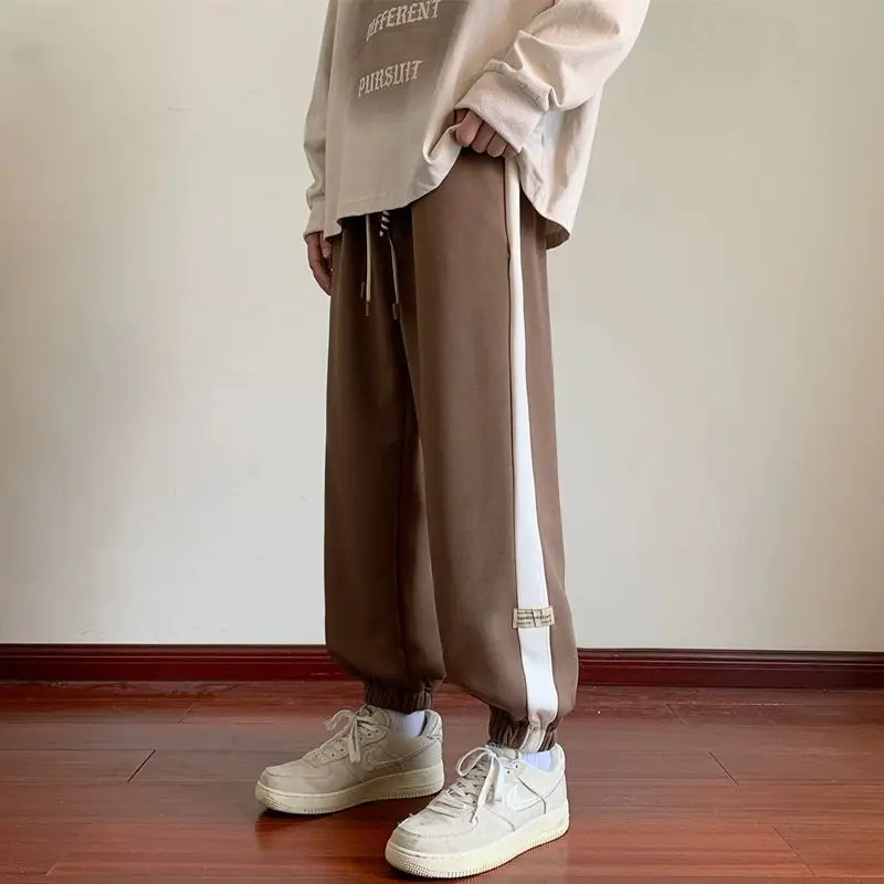 Men's Brown Sweatpants Ankle Length Loose Fit - Image 5