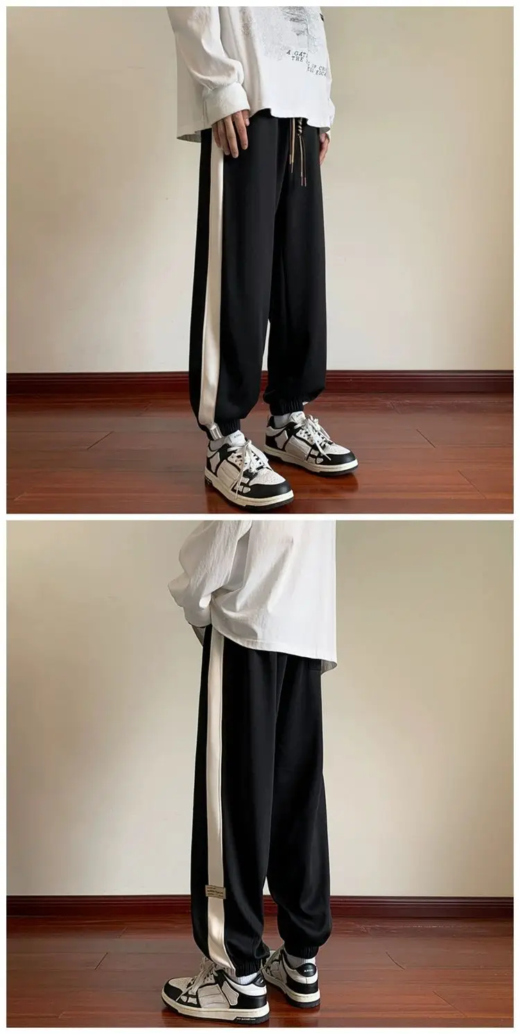 Men's Brown Sweatpants Ankle Length Loose Fit — feature 10