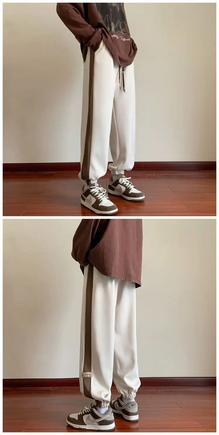 Men's Brown Sweatpants Ankle Length Loose Fit — feature 7