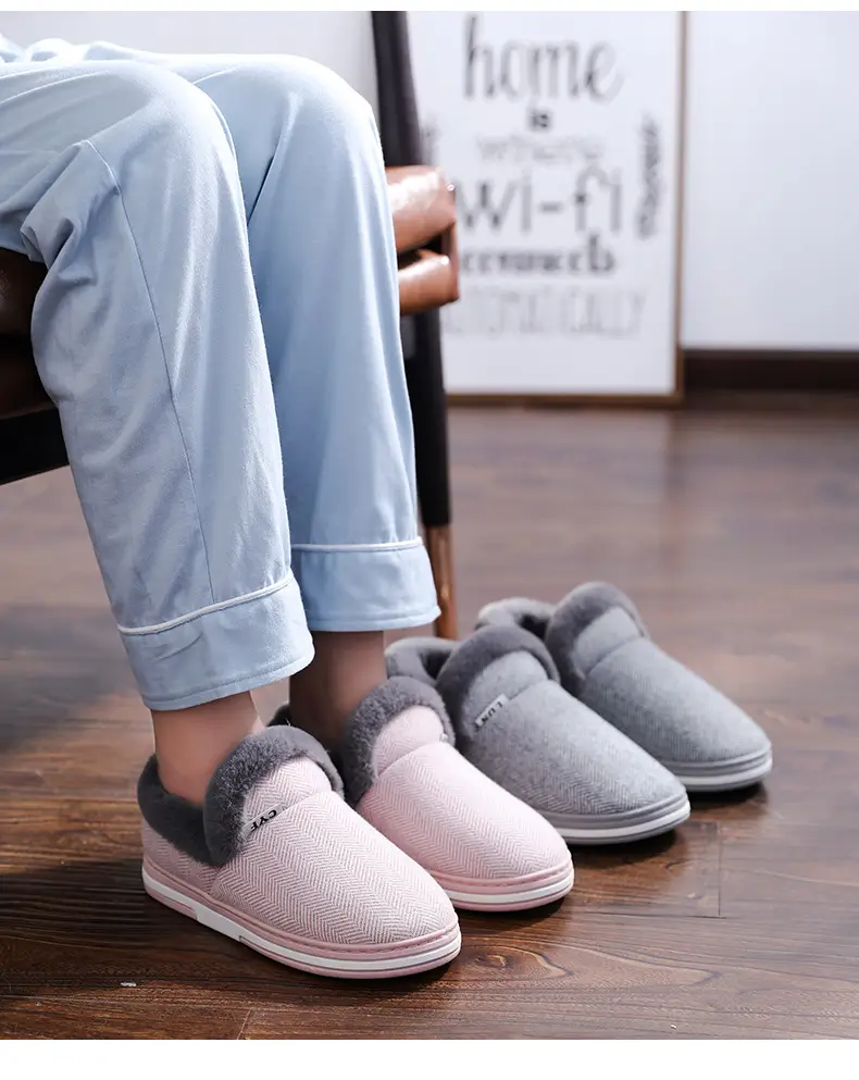 Elderly Anti-slip Cotton Slippers Autumn and Winter Household Men's Bag Heel Indoor Warm Shoes Thick-soled fleece-lined Cotton Shoes Women's Home — feature 12