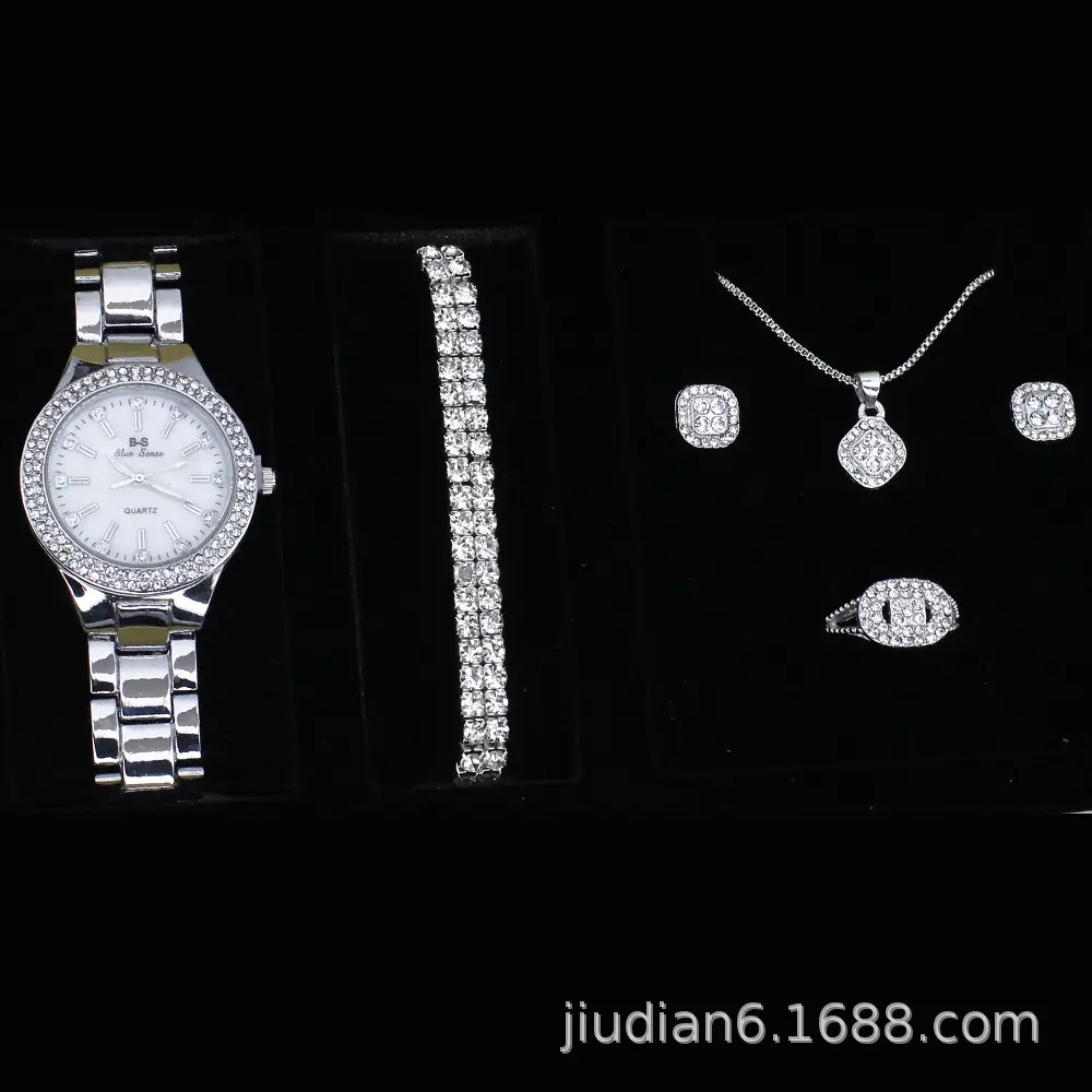 5pcs Set Gold Plated Quartz Watch & Jewelry Set — feature 27