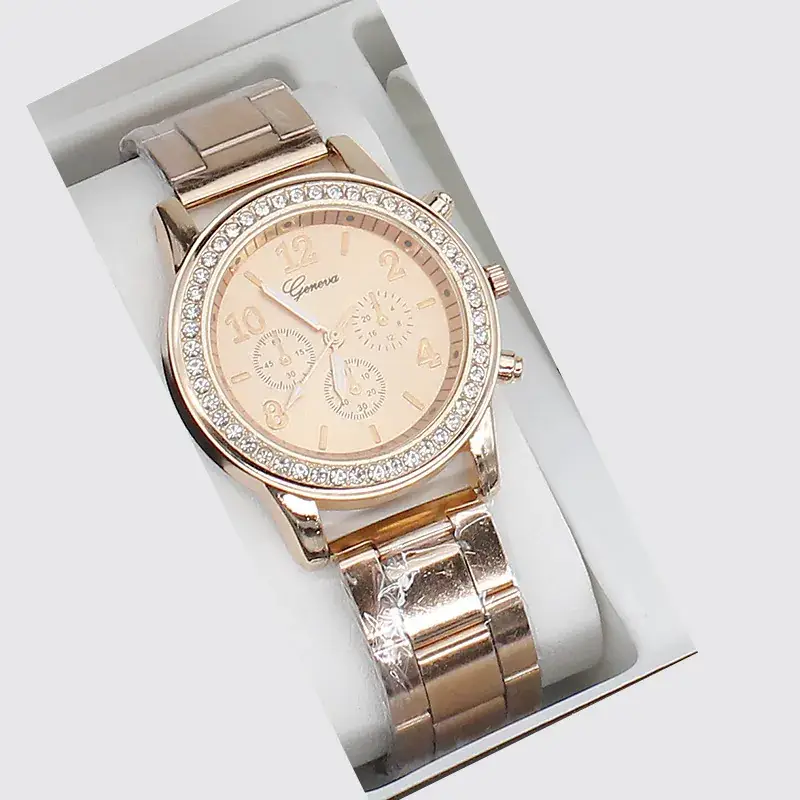 5pcs Set Gold Plated Quartz Watch & Jewelry Set - Image 9