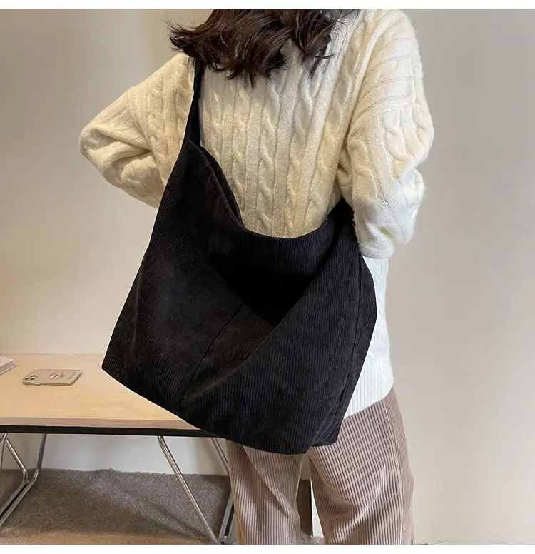 Women's Large Tan Corduroy Shoulder Bag — feature 27