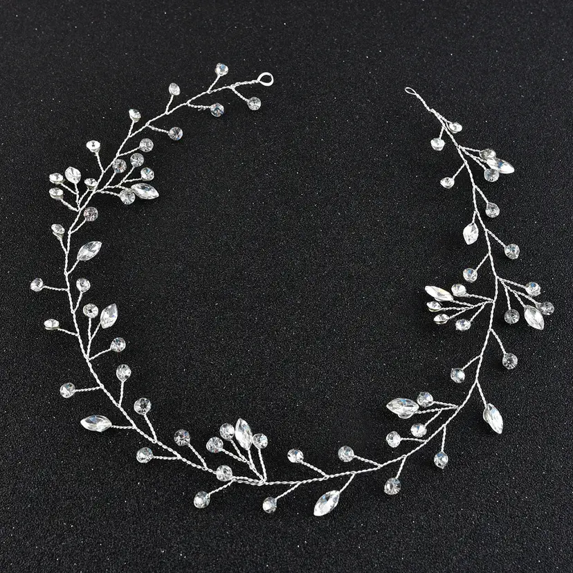 European & American Cross-Country Handmade Glass Diamond Headband - Image 5