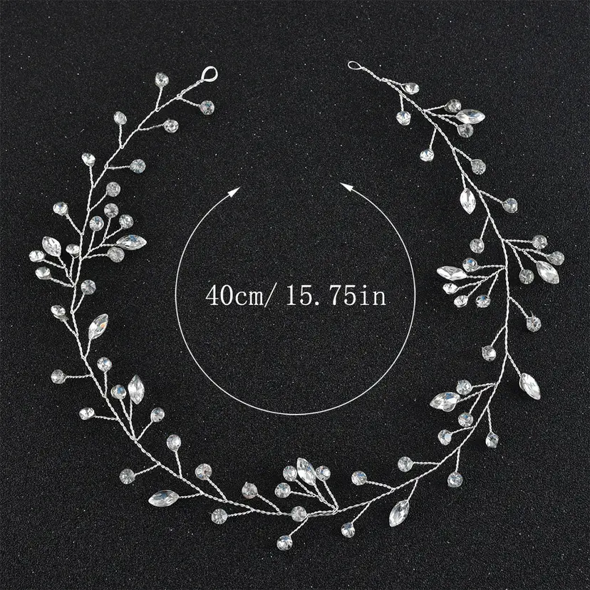 European & American Cross-Country Handmade Glass Diamond Headband - Image 6