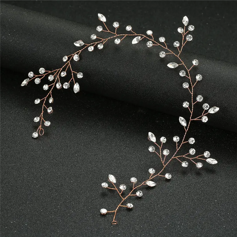 European & American Cross-Country Handmade Glass Diamond Headband - Image 3