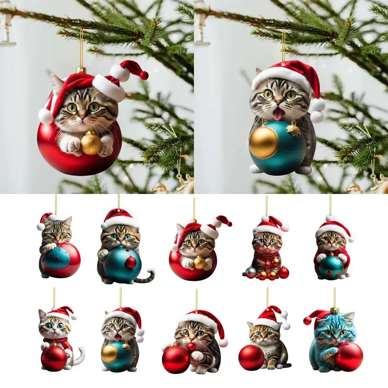 Christmas Kitten Bell Decor for Tree Pendant - Image 10