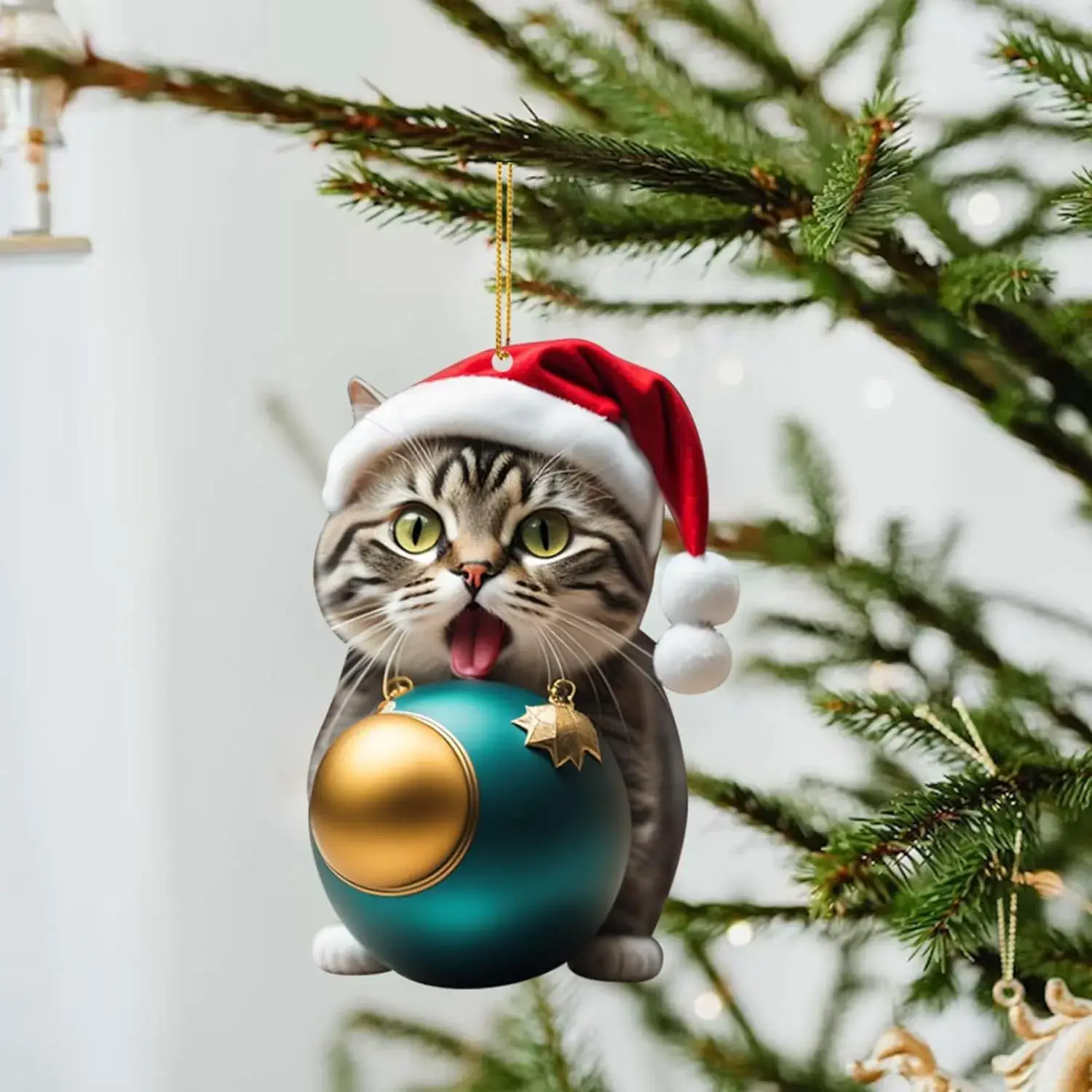 Christmas Kitten Bell Decor for Tree Pendant - Image 3