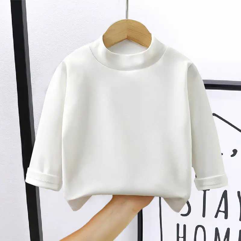 Girls Velvet Turtleneck Shirt with "SCHAPPY" Print 2023 Winter - Image 5