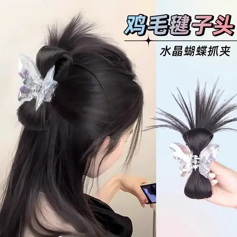 Butterfly Clip Ponytail Hairpin Light Brown Women