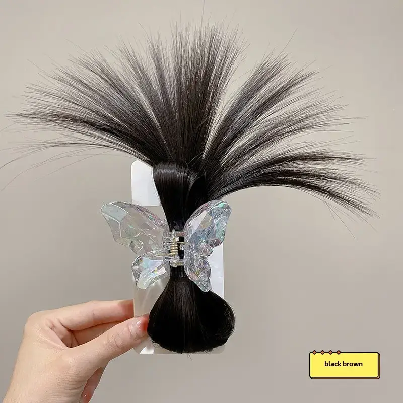 Butterfly Clip Ponytail Hairpin Light Brown Women