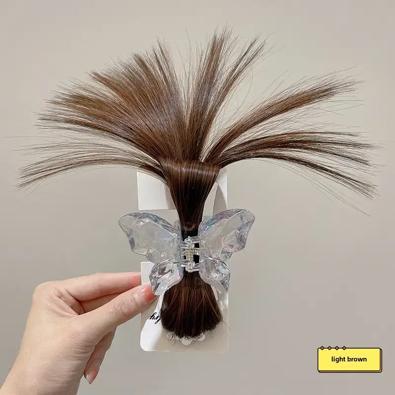 Butterfly Clip Ponytail Hairpin Light Brown Women