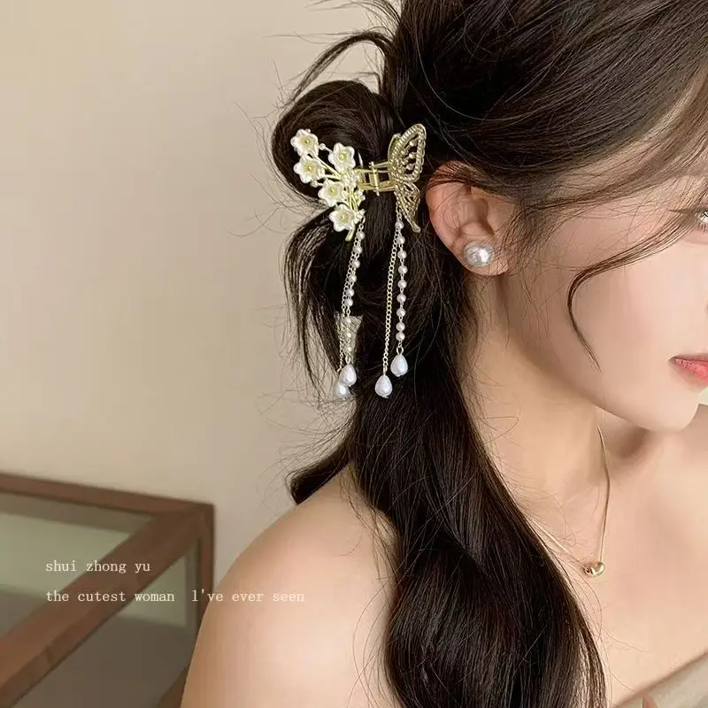 Elegant Butterfly Hairpin with Pearl Tassel for Women — feature 7